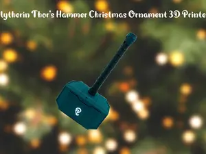 Slytherin Thor's Hammer Christmas Ornament 3D Printed