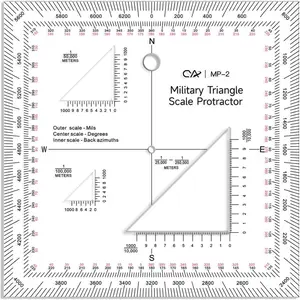 Military Map Protractor Coordinate Scale for Land Navigation, Military Style UTM/MGRS Coordinate Scale