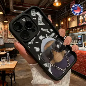 Cool Monkey Money Sunglasses Aesthetic Design Case for iPhone 17 16 15 14 Pro Max 13 12 11 XR XS Plus Air Slim Shockproof Anti Drop Protective Durable TPU Cover