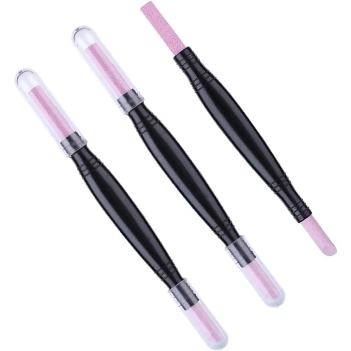Dual-Ended Cuticle Exfoliating Nail Scrub Stick 3pcs Multifunction Nail File Buffer for Women Fine Grinding Tool for Manicure and Pedicure
