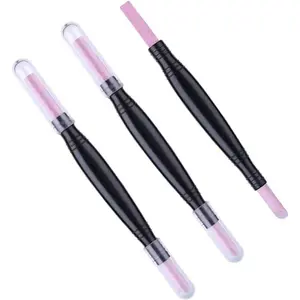 Dual-Ended Cuticle Exfoliating Nail Scrub Stick 3pcs Multifunction Nail File Buffer for Women Fine Grinding Tool for Manicure and Pedicure