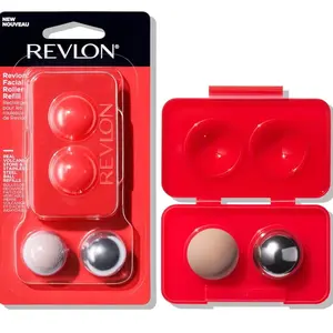 Revlon Oil Absorbing & Cooling Facial Roller Refill Pack with Volcanic & Stainless Steel Stones in Storage Case - Skincare Comfort