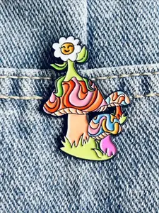 Creative Colorful Mushroom Shape Enamel Brooch Pin, Cute Mushroom Design Flower Brooch, Fashion Accessories for Women & Men, Jewelry Gift for Kids & Friends