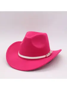 Classic British-Style Jazz Bowler Hat Minimalist Wool Felt Bowler Hat with Turned-Up Brim Cross-Border Bestseller Feather-Adorned New Style Women's Wool Felt Hat