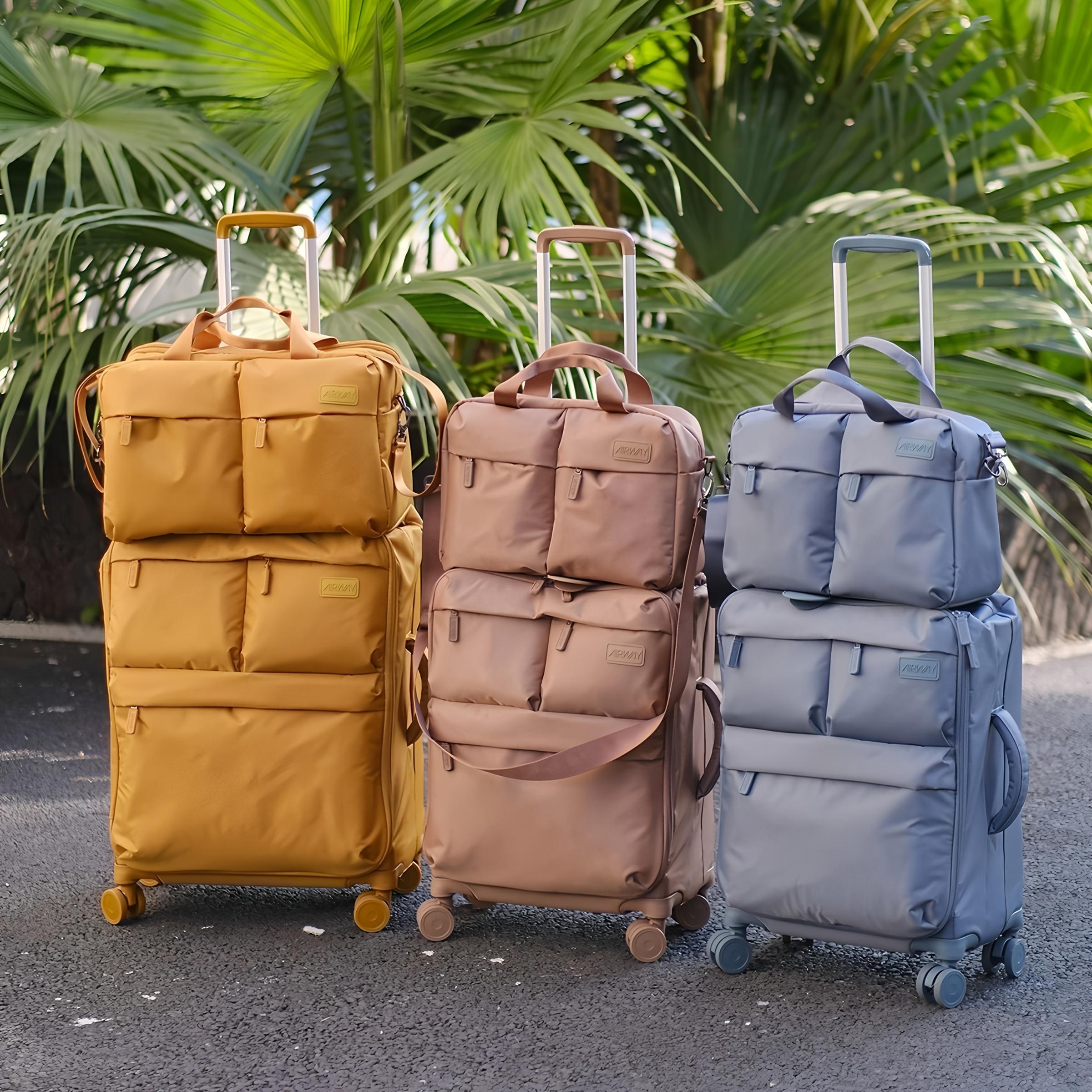 [2pcs Multi-Purpose Bag Set] 2pcs Multi-Purpose Suitcase Shoulder Bag Set Men And Women Multi-Function Sports Shoulder Bag Fitness Bag Men's Travel Bag Ultra-Light Large Capacity 24-Inch Suitcase Silent Universal Wheel Trolley Suitcase 20-Inch Cabin Suitc