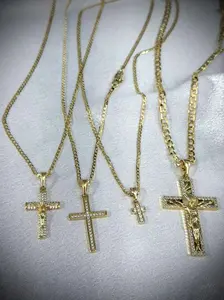 Hermosa Cadena con Cruz en Laminado 14K – Elegante y Significativa (18-24Pulgadas)