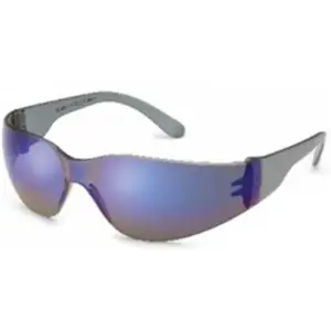 212 MAIN Starlite Eye Protection Safety Glasses - Grey Deep Temples, Blue Mirror Lenses, Snug Fit Wraparound Design, Hunting Accessory
