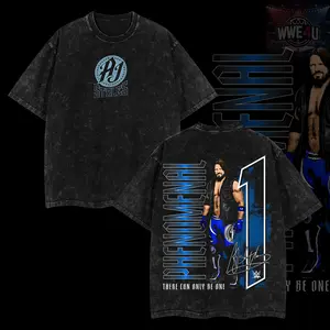 WWELife4U A.J. Styles T-Shirt 100% Premium Cotton S-5XL American-Made Soft Relaxed Fit Pre-Washed Classic Look Menswear Tops Clothes Apparel Seamless