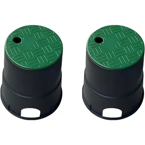 Observation Well for Earth Rod, Lawn Manhole Cover for Grounding Electrical System, Safety Box for Small Lawns, Landscaping and Patios (2PCS PACK, 8 * 8 * 9.5 inch)