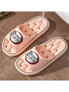 Demon Slayer Kimetsu No Yaiba Hollow Out Slippers, Anime Themed Non Slip Soft Sole Slides, Lightweight Breathable Open Toe House Shoes For Men Women, Suitable For Indoor Bedroom Living Room Outdoor