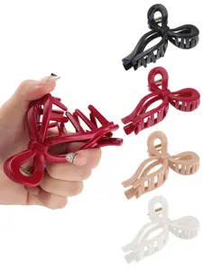 Women's silicone hair clip 4-piece set is a lightweight hair clip suitable for thick and fine hair. It is resistant to falling and not easy to clamp. The bow shaped design is fashionable and can be worn for daily leisure Hair Claws Set