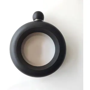 3.5oz 304 Stainless Steel Matte Black Bracelet Flask - Bangle Shaped Drinking Flask With Funnel
