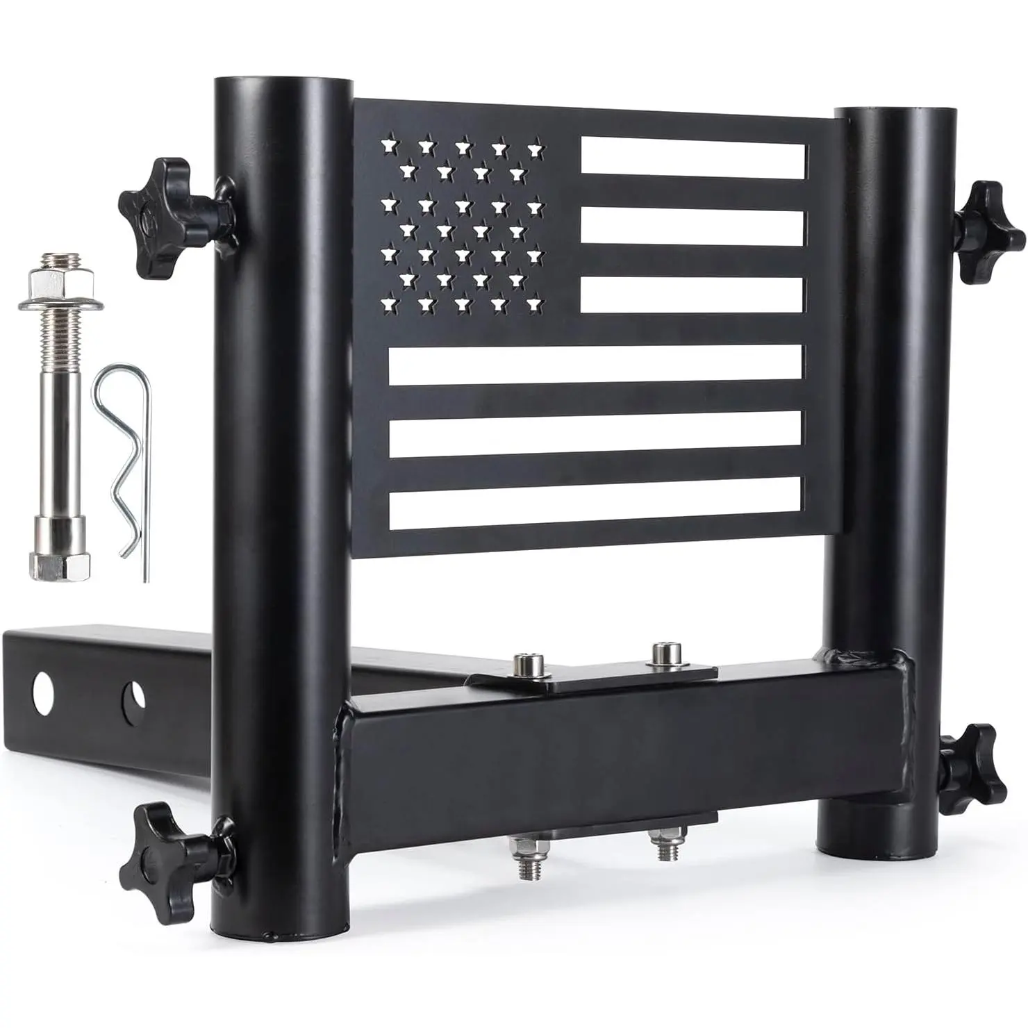US Flag Hitch Mount Flagpole Holder Flagpole Hitch Flag Pole Universal Flag Hitch Mount for All 2" Receiver, Fit for Jeep SUV RV Pickup Truck Camper Trailer