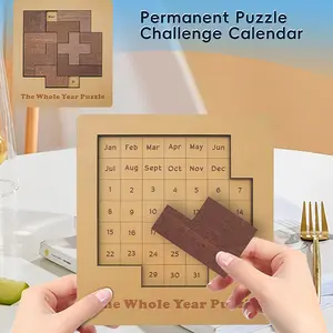 Fun Calendar Puzzle Game, Wooden Handmade Puzzle, Daily Creative Challenge, Personalized Desktop Decoration, Interactive Parent-Child Activity, Unique Gift Idea