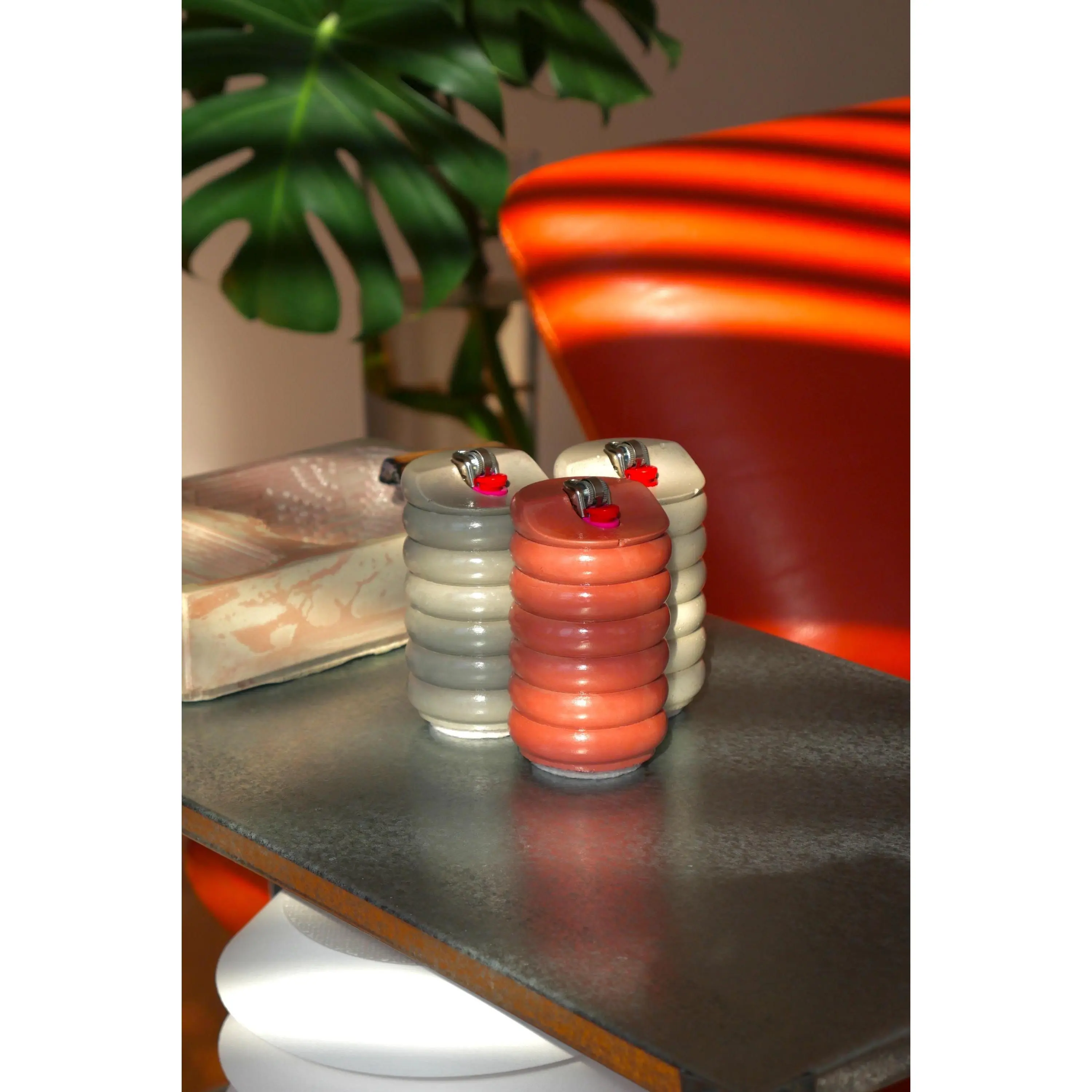 Sculptural Concrete Lighter Case - Handmade Modern Concrete Home Decor
