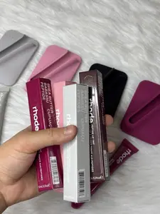 Rhode Snap-On Lip Gloss Holder Phone Case Grip with MagSafe Compatible Magnetic Back Soft Silicone Pretzel Design Cute Aesthetic Shockproof Protective Cover