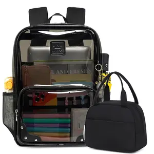 2 Pack Lunch Bag Transparent Backpack Women Men Travel Backpack Compact Colorful