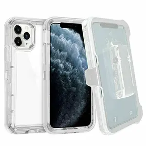 For iPhone 16 Pro Max 15 Plus 14 13 12 11 Case Clear Transparent [Military-Grade Protection] Full Body Heavy Duty Phone Case with Belt Clip Holster Durable Protection