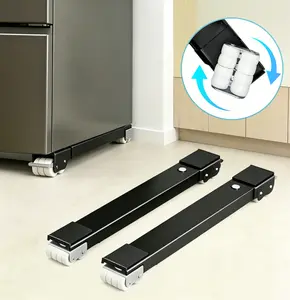 Adjustable Washing Machine Dolly with Wheels Heavy Duty Appliance Roller Base for Washer Dryer Refrigerator Extendable Mobile Stand with Locking Casters for Moving & Storage Anti-Slip Shock Absorbing Design