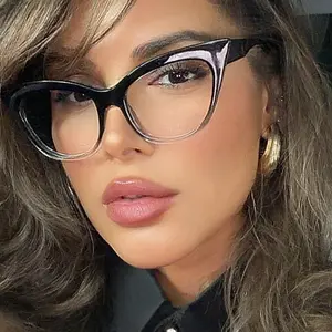 Kitty Eyeglasses Women Cat Eye Slim Fit Removable Clear Lenses Fashionable Stylish Everyday Wear Glasses for Female