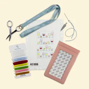 Happy Stitching - Cocktail Celebration Needlepoint Eyeglasses Case Kit - 13 Mesh Needlepoint Self Finishing Kit