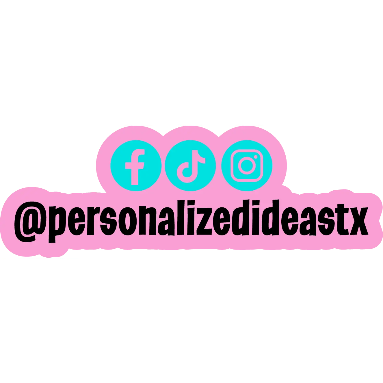 Custom Social Media Handle Sign | Acrylic Business Sign with 3 Icons | Instagram TikTok Facebook Sign | Personalized @ Handle Display