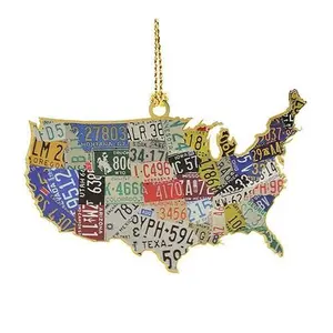 USA License Plate Map Ornament by Beacon Design