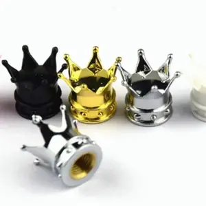 4PCS Car Universal Crown Valve Caps Dustproof Waterproof Wheel Valve Cover Air Car Motorcycle Tyre Rim Cap Car Trim Valve Cap Auto Parts