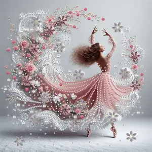 Dress Dancing Elegant Lady Diamond Painting Kit, Beginner & Adult Handmade 5D DIY Handcraft Irregular Shape Rhinestone Art Craft, 30x30cm Unframed