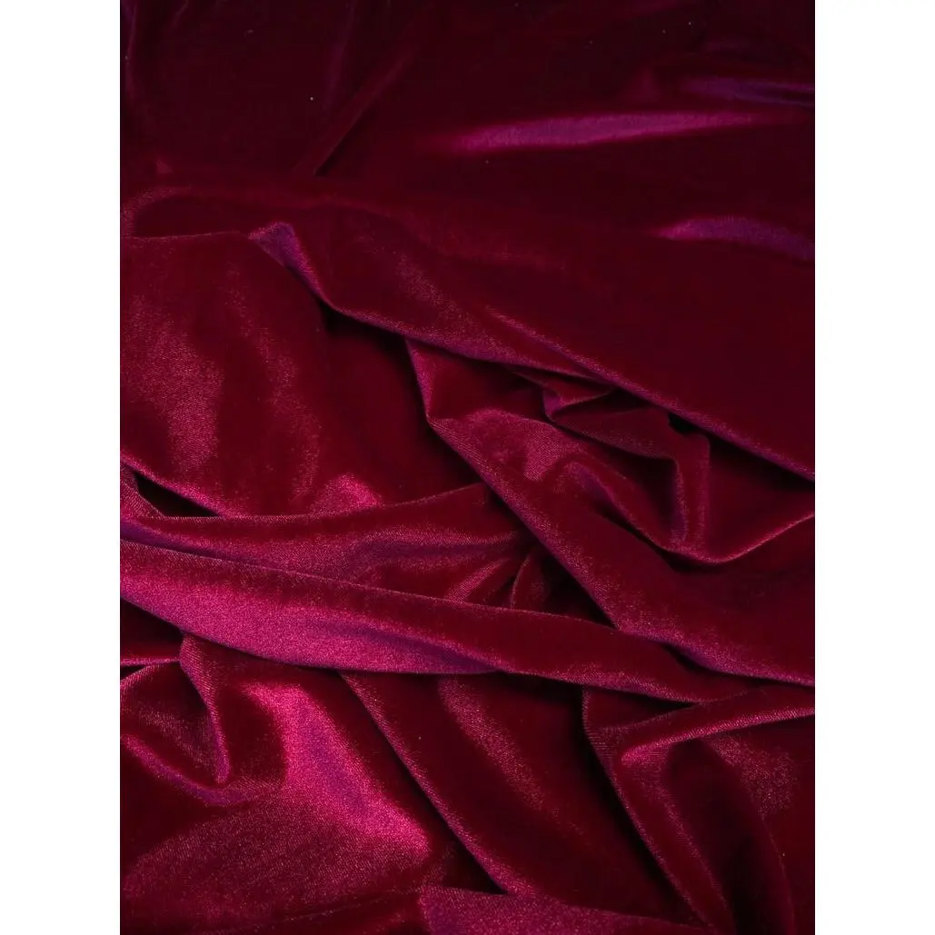Burgundy 4 Way Stretch Velvet