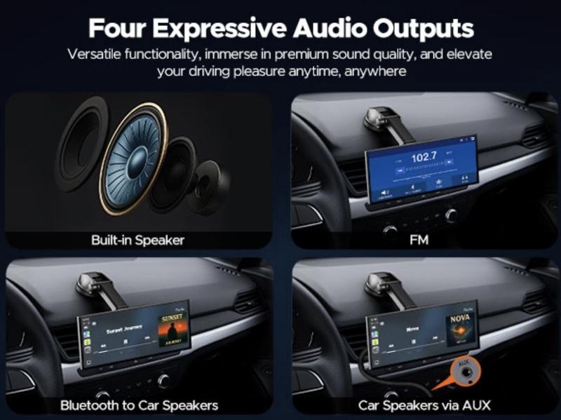 11'' Wireless Carplay Screen for Car Built-in Net-Flix YouTube Apps, Portable Touchscreen Car Stereo with Android Auto, Backup Camera, OTA Updates, Bluetooth, Voice Control, GPS Navigation,FM 11'' Wireless Carplay Screen for Car Built-in Net-Flix YouTube Apps, Portable Touchscreen Car Stereo with Android Auto, Backup Camera, OTA Updates, Bluetooth, Voice Control, GPS Navigation,FM