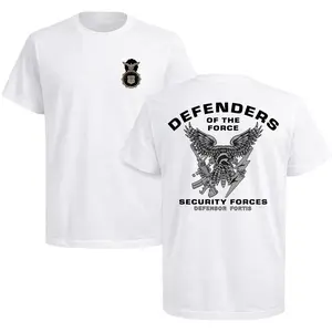 Defenders Of The Force Security Forces T-Shirt Two Side, Vintage Streetwear Military Tee, Soft Cotton Blend Shirt, USAF Defender Fortis Eagle Graphic Apparel For Men & Women, Gift For Veterans & Law Enforcement