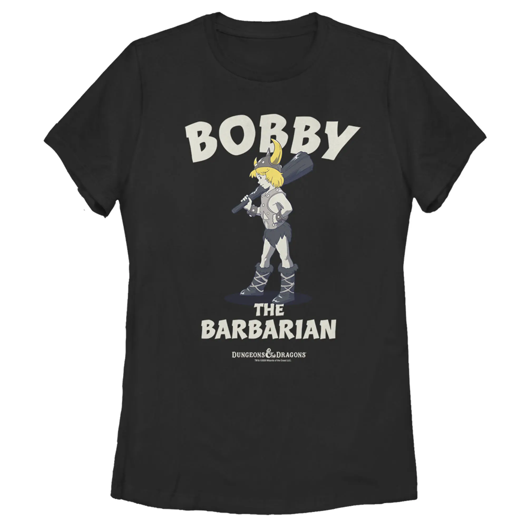 Women's Dungeons & Dragons Bobby the Barbarian Pose Cartoon T-Shirt