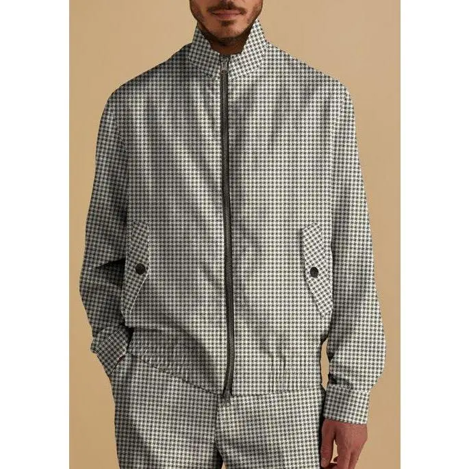 Men's Coats - Houndstooth Linen Blazer Jacket, Lightweight Casual Menswear Sport Top for Men, Style JS269, Tops