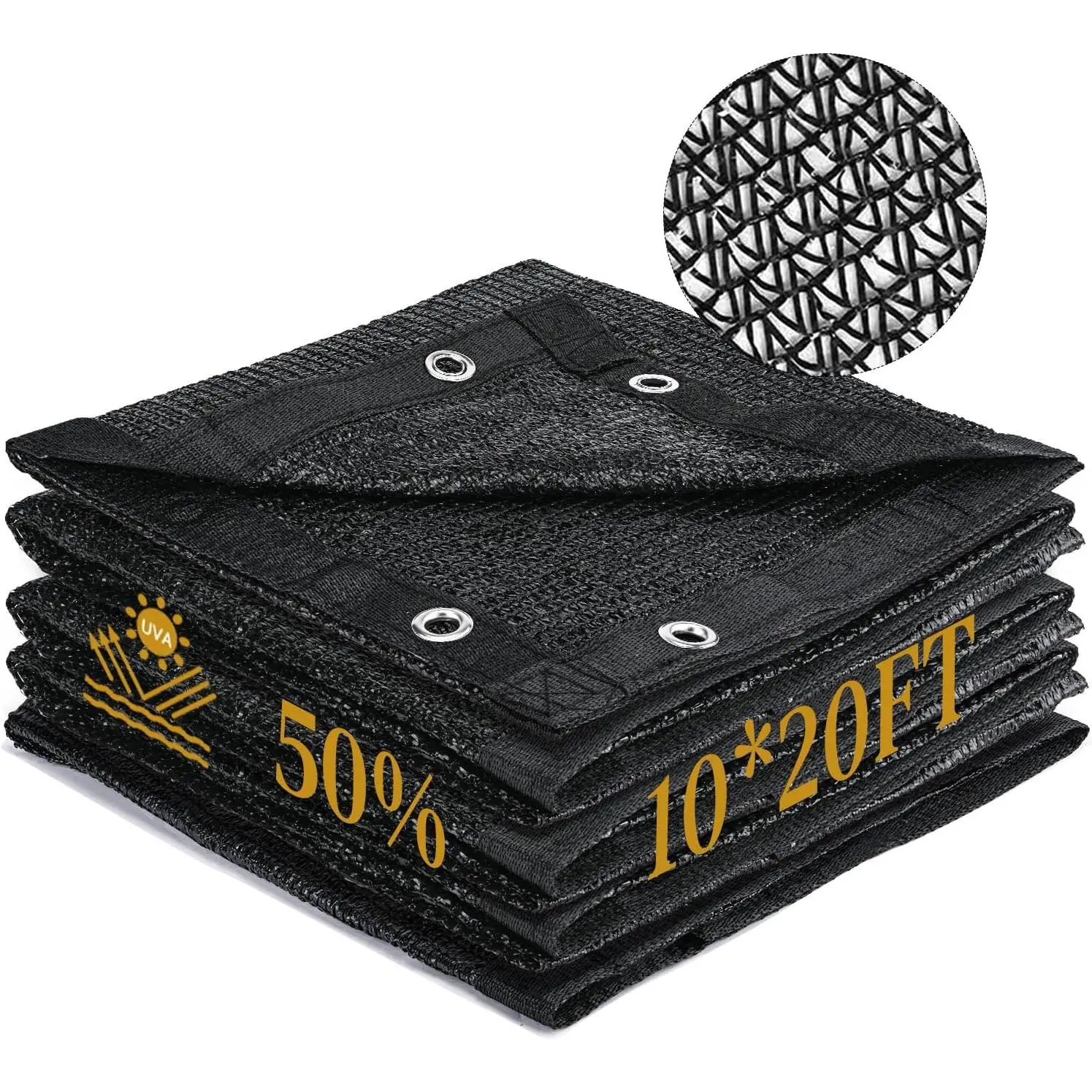 Garden 50% Shade Cloth, 10 x 20 FT Sun Shade Mesh Tarp with Reinforced Grommets, Durable HDPE Material Outdoor Shade Cloth for , Greenhouse, Pergola and Backyard Patio Sunshade