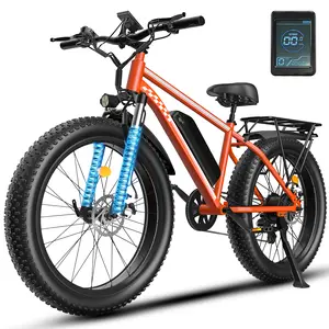 【OBX OBX】1500W Peak Electric Bike for Adults Teens,32MPH Top Speed 65Miles Range 48V 15Ah Removable Battery 26'' Fat Tire All Terrain E-Bike with Front Suspension Off-Road Motorcycle