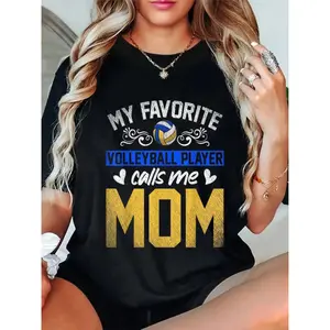 100% Cotton Unisex Sport My Favorite Volleyball Player Calls Me Mom Volleyball T-Shirt
