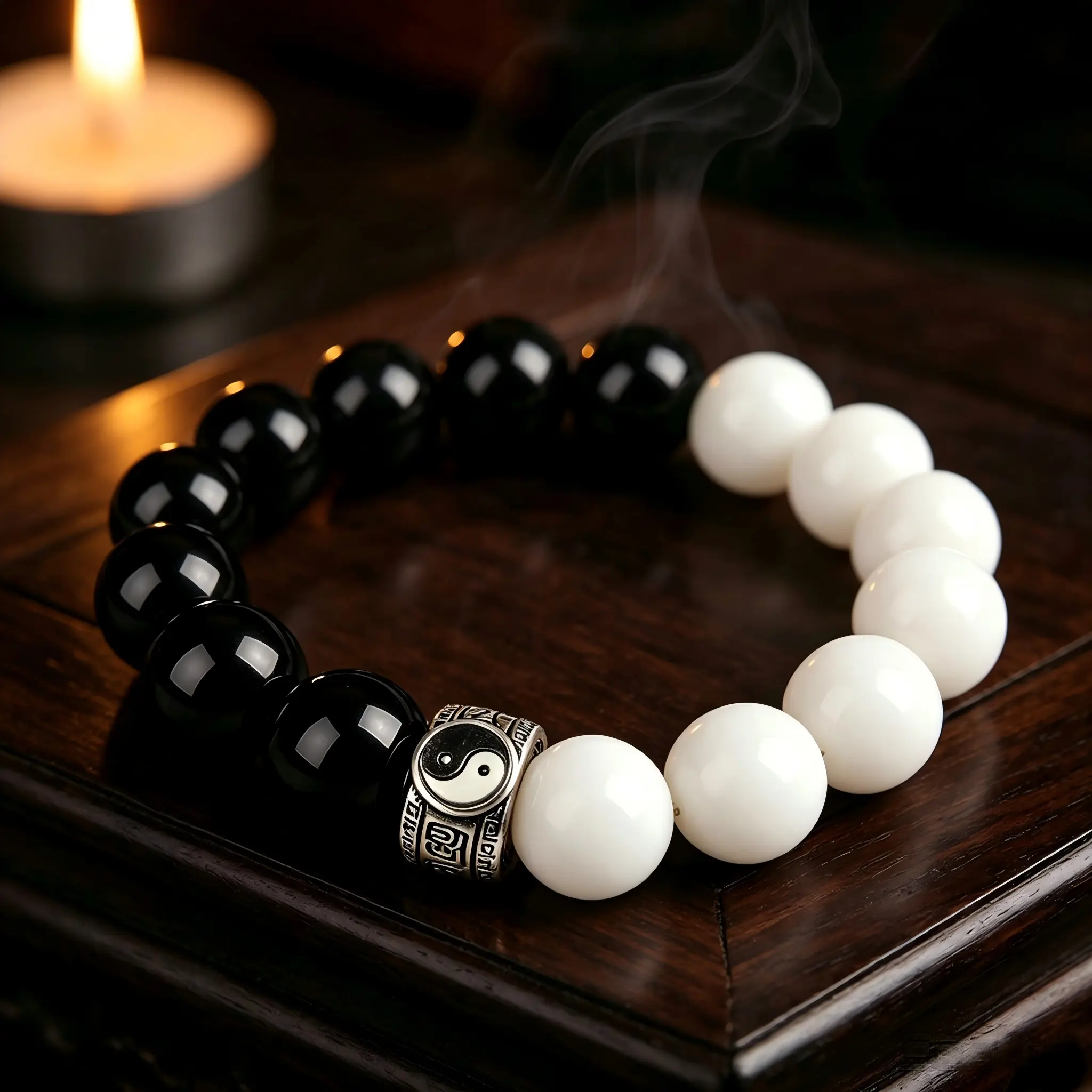 The black and white yin-yang bracelet transforms your negative energy into positive energy and boosts your personal aura.