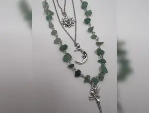 Adjustable 3 layer Fairycore Green Necklace
