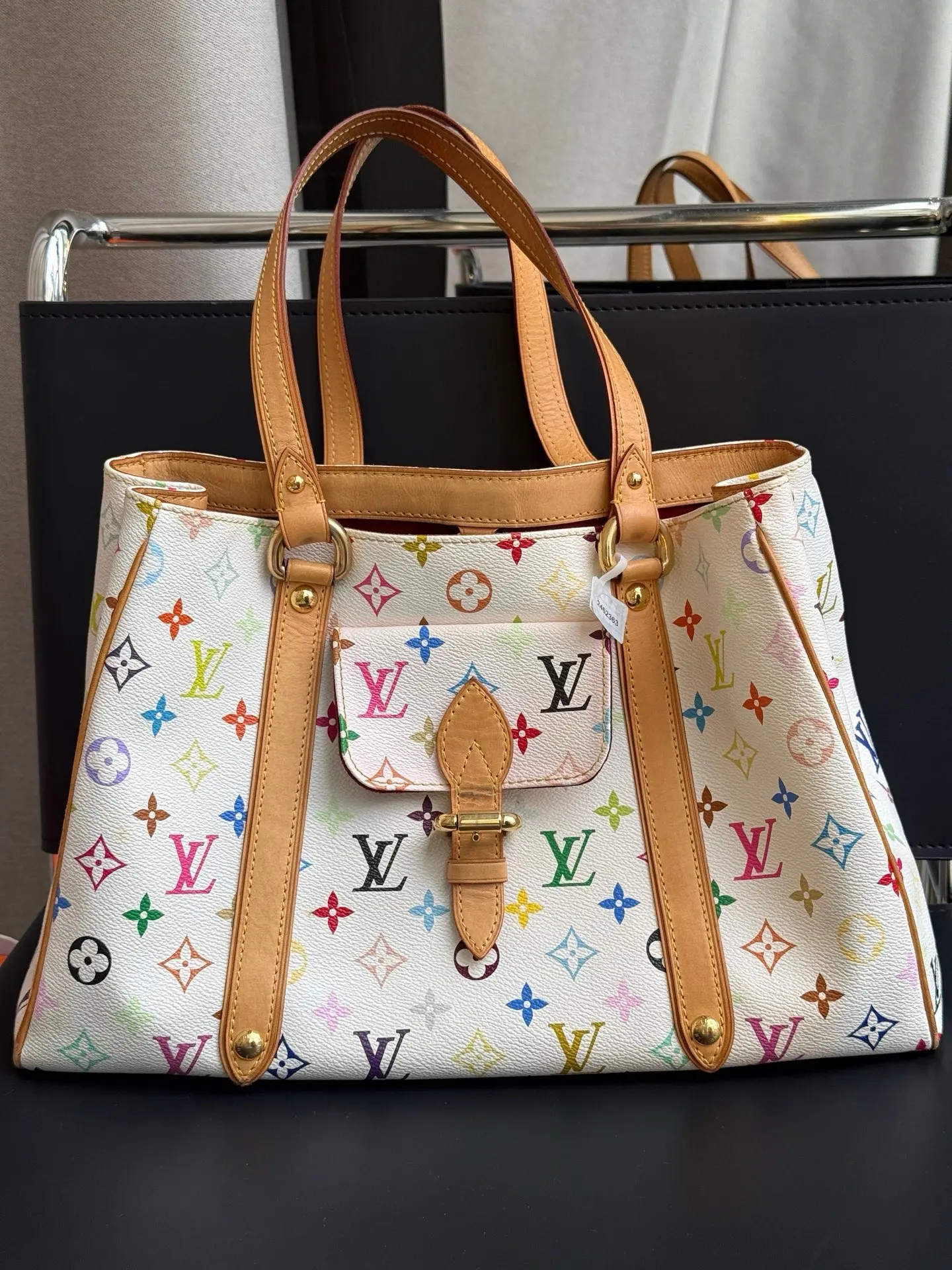 Pre-owned Louis Vuitton x Takashi Murakami Vintage White Monogram Multicolore Tote Bag【2603797】