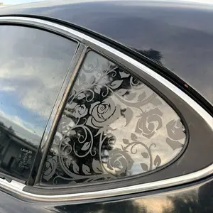 Rose Floral Car Window Decal – Side Quarter Glass Vinyl Sticker (Fits Most Vehicles)