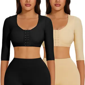 Arm Shaper for Women, Long Sleeves Front Closure Body Shaper Push Up Bra Arm Fajas Shapewear Tank Top, High Stretch Shapewear Crop Top, Comfortable Farbic Womenswear, Ladies Shapewear for Daily Wear