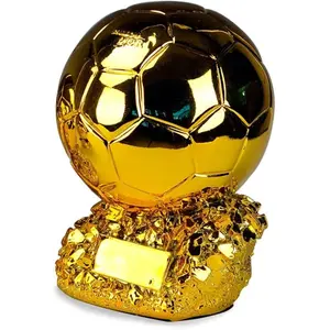 Golden Ballon Football Championship Prize Trophy Customizable Player Award Soccer Replica Fan Collectible Birthday Gift
