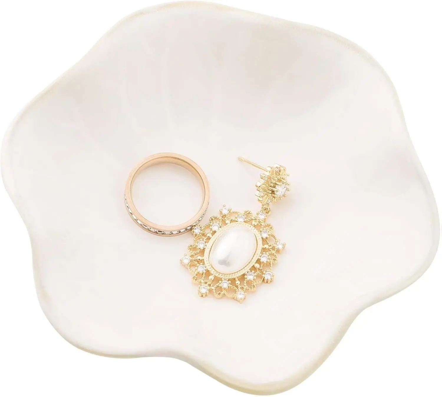 Modern White Leaf Shape Decorative Ceramic Ring Dish Box - Home Organizer Storage Boxes, House Organizer Trinket Tray for Jewelry, Keys, Ideal Women Gifts with Bubble Bag
