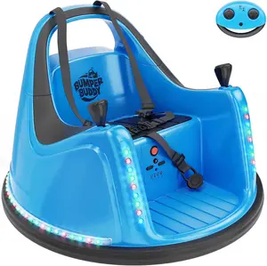 Bumper Buddy Kids Bumper Car 360° Spin 2-Speed Ride-On with Remote Control Cushioned Bumper LED Lights Toddler Tricycle Lightweight Scooter Colorful Design