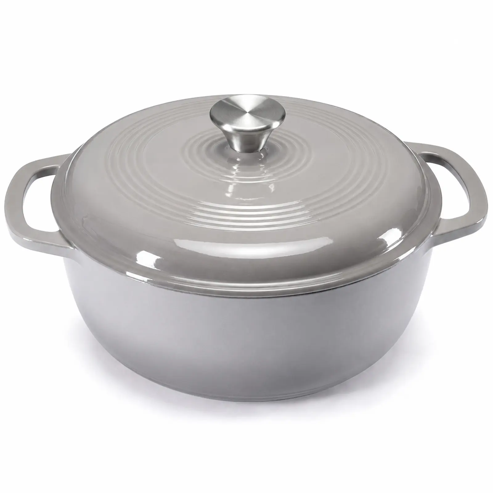 Cast Iron Dutch Oven, 6 Quart Pot with Lid, Enameled Heavy Duty Cookware, Oven Safe to 500°F, Perfect for Bread Baking, Braising, Stews and Roasting, Moisture Sealing Lid with Dual Handles