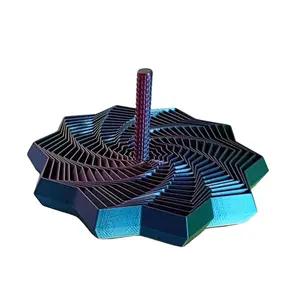 4.5" Medium 3D Print Fidget Expandable Multi Color (Blue Yellow Fucshia) Star with Handle for Stress Relief or Fun Desk Toy Adult Child Gift #14