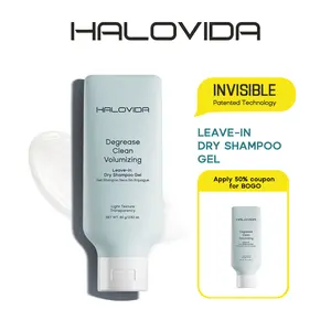 HALOVIDA Leave-in Dry Shampoo Gel, Instant Oil Absorption, Invisible Volume, Long-Lasting Oil Control, 4D Hyaluronic Acid, Silk Protein, Lightweight & Refreshing, Suitable for All Hair Types, 2.28oz, Gentle & Smooth