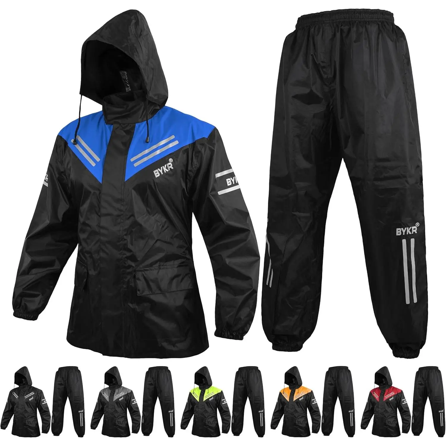 2-Piece Durable Rain Suit for Men, Waterproof, Rainproof, Breathable & Windproof Outdoor Motorcycle Cycling Wet Weather Protection Gear