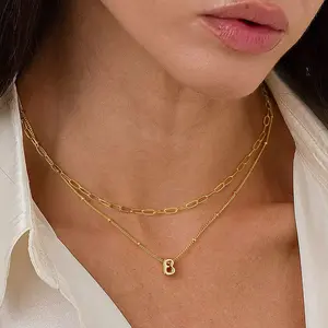 Dainty Initial Necklaces Trendy Layered Pendants for Women Personalized Choker with Paperclip Chain Ideal for Birthday Anniversary & Christmas Gifts